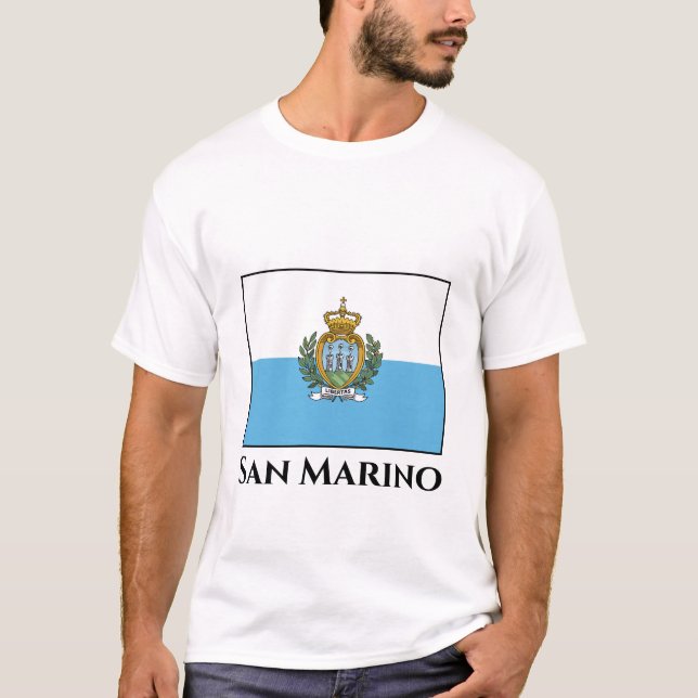 San Marino Flagga T Shirt (Framsida)