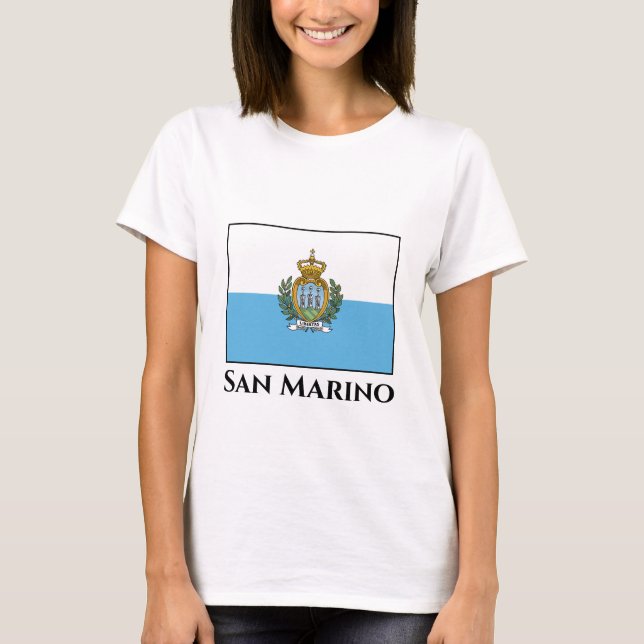 San Marino Flagga T Shirt (Framsida)