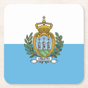 San Marino-flagga Underlägg Papper Kvadrat