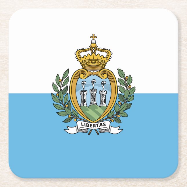 San Marino-flagga Underlägg Papper Kvadrat (Framsidan)