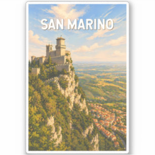 San Marino Illustration Resa Konst Vintage Klistermärken