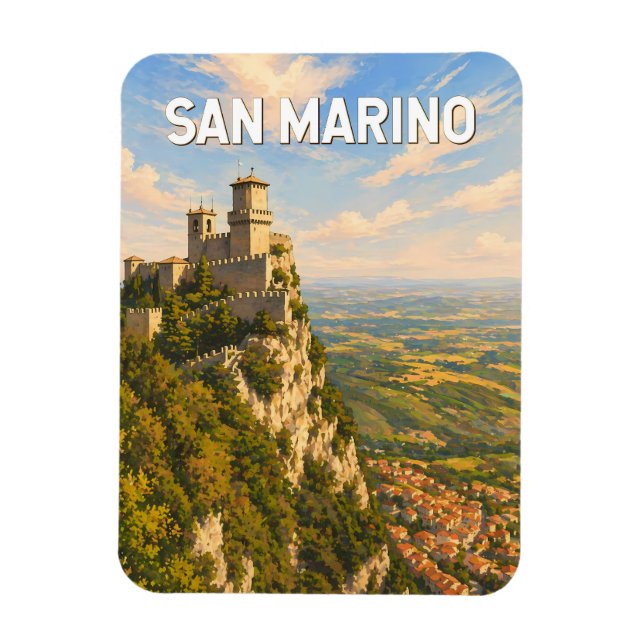 San Marino Illustration Resa Konst Vintage Magnet (Vertikal)