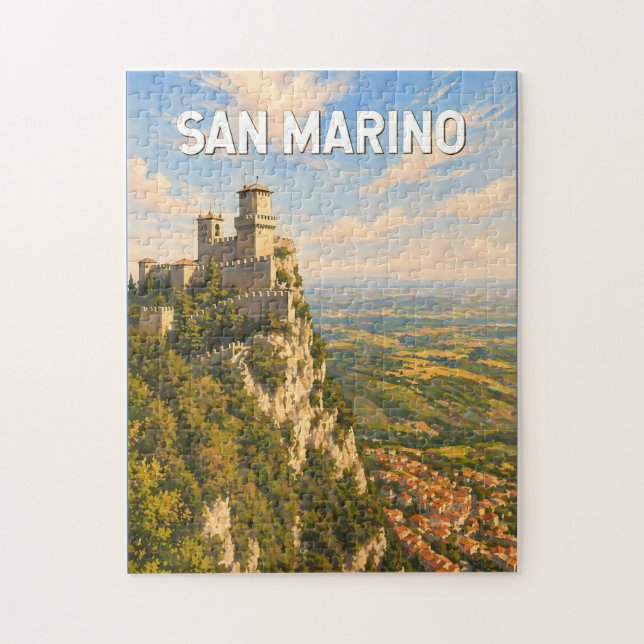 San Marino Illustration Resa Konst Vintage Pussel (Vertikal)