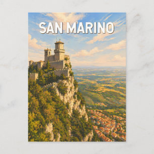 San Marino Illustration Resa Konst Vintage Vykort
