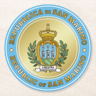 San Marino Jackar av Arm Underlägg Papper Rund