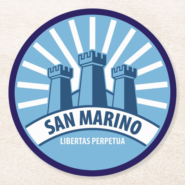 San Marino Libertas Perpetua Underlägg Papper Rund (Framsidan)