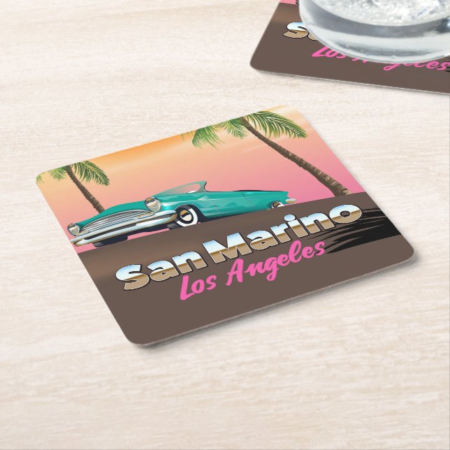San Marino Los Angeles Underlägg Papper Kvadrat (Vinklad)