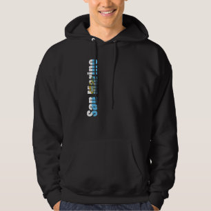 San Marino med flaggfärger på sidan av Premium Hoodie