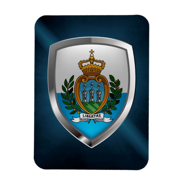 San Marino Metallic Emblem Magnet (Vertikal)