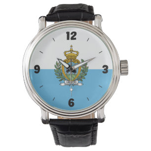 San Marino National Flagga Elegant Patriotic Armbandsur