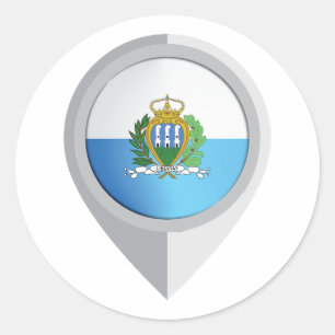 San Marino Pin-plats, Flagga Runt Klistermärke
