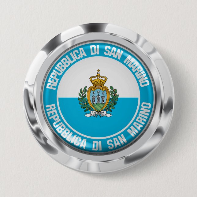 San Marino Round Emblem Knapp (Framsida)
