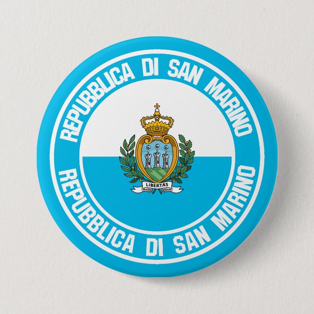 San Marino Round Emblem Knapp (Framsida)