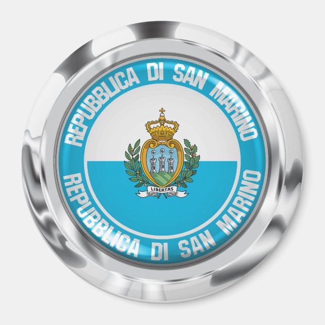 San Marino Round Emblem Magnet (Framsidan)