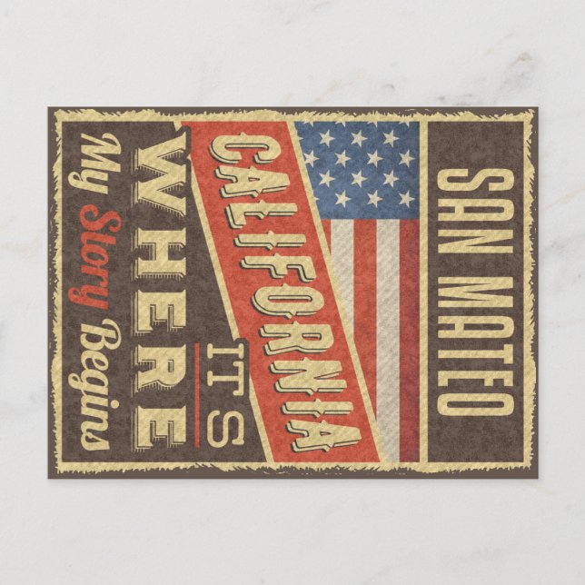 San Mateo California Vykort (Framsida)