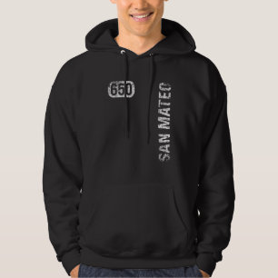 San Mateo Kalifornien 650 områdeskod Vintage Retro Hoodie
