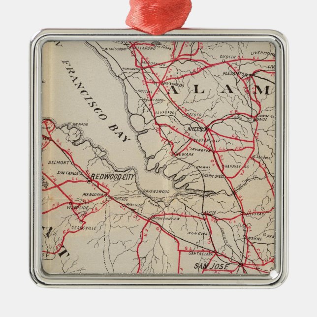 San Mateo, Santa Cruz, Santa Clara, Alameda Julgransprydnad Metall (Framsidan)