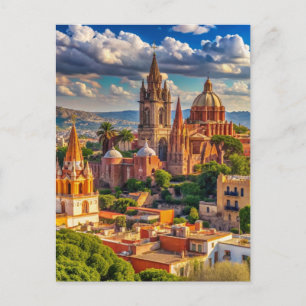 San Miguel de Allende Mexico Cityscape Vykort