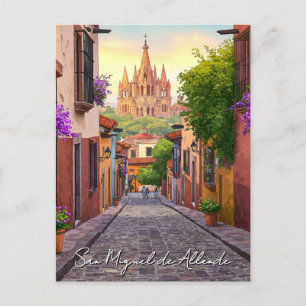 San Miguel de Allende Mexico Travel Watercolor Vykort
