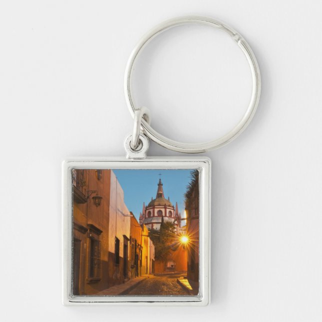 San Miguel de Allende, Mexiko. Kredit som:Njurar Fyrkantig Silverfärgad Nyckelring (Framsidan)