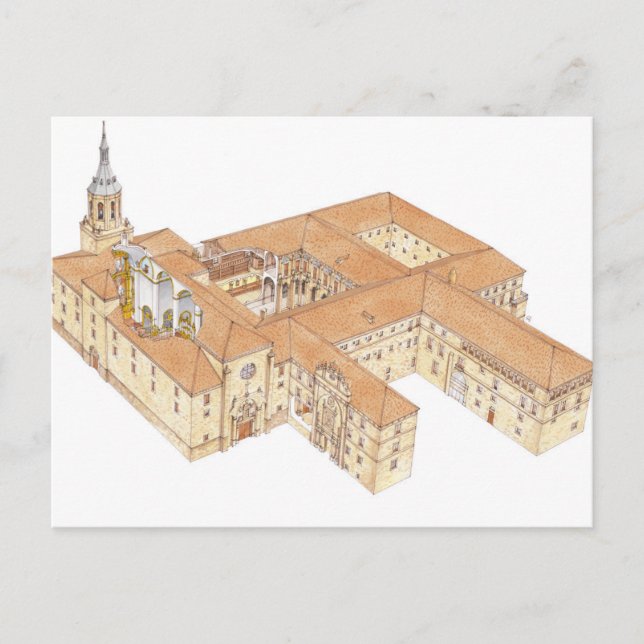 San Millan de la Cogolla-klostret. La Rioja Vykort (Framsida)