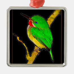 San Pedrito Puerto Rican Bird Julgransprydnad Metall