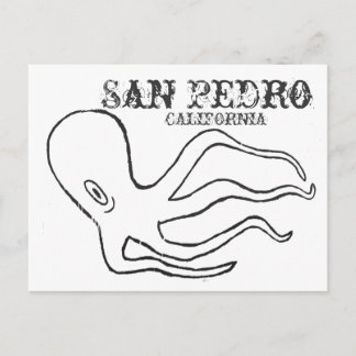 San Pedro-Blixtkort med bläckfisk Vykort