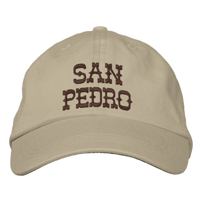 San Pedro Embroized Hat-justerbar lucka Broderad Keps (Framsida)