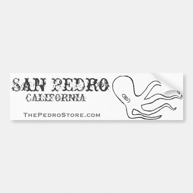 San Pedro Octopus Bumper Sticker Bildekal (Framsidan)