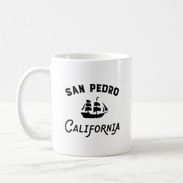 San Pedro Port of Los Angeles California Tall Frak Kaffemugg (Vänster)
