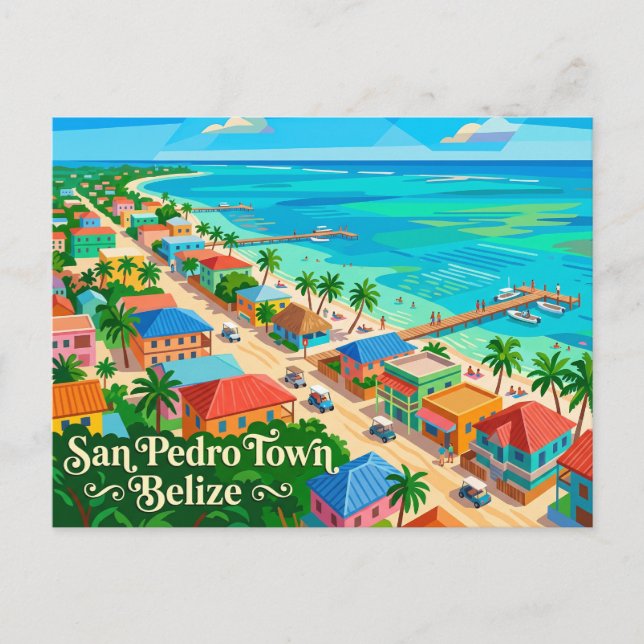 San Pedro Town Belize Vykort (Framsida)