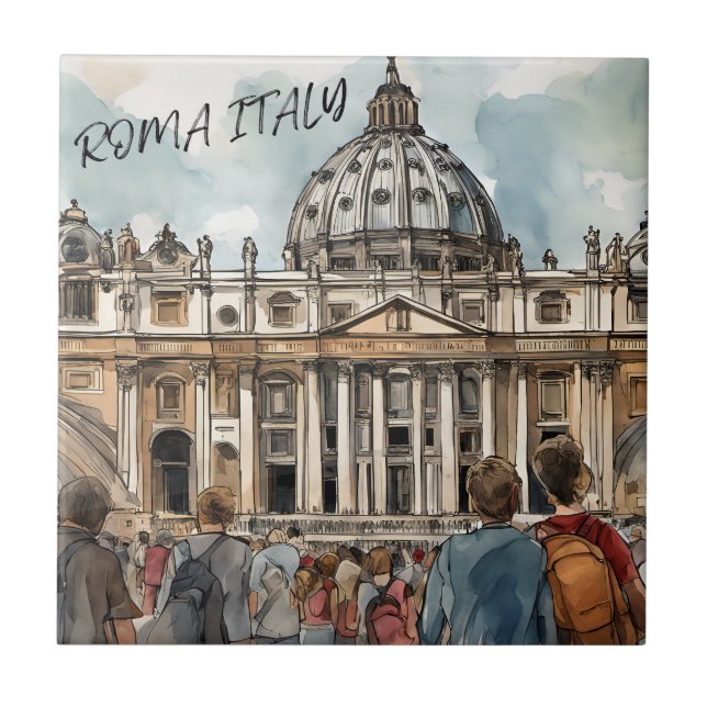 San Pietro St Peter's Basilicata Kakelplatta (Framsidan)