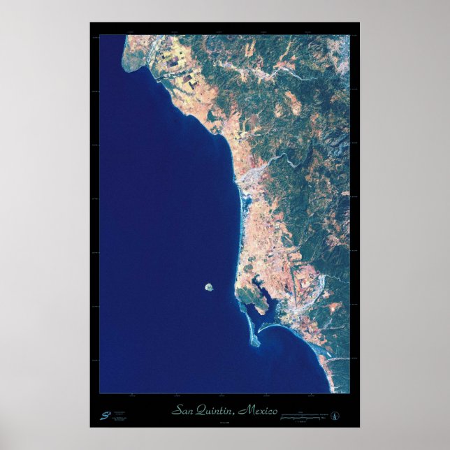 San Quintin, Baja California satellit affisch (Framsidan)