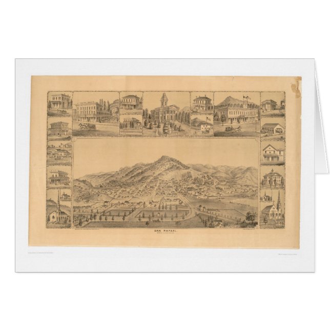 San Rafael panorama- karta för CA. (1576A) Hälsningskort (Framsidan Horizontal)