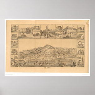 San Rafael panorama- karta för CA. (1576A) Poster