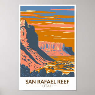 San Rafael Reef Utah Travel Art Vintage Poster