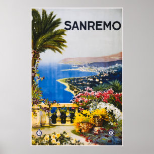 San Remo Italien Vintage resor Poster