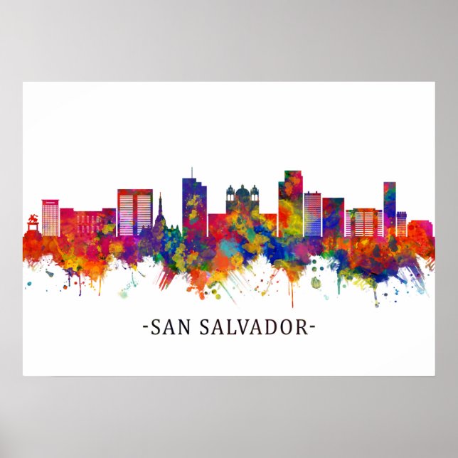 San Salvador El Salvador Skyline Poster (Framsidan)