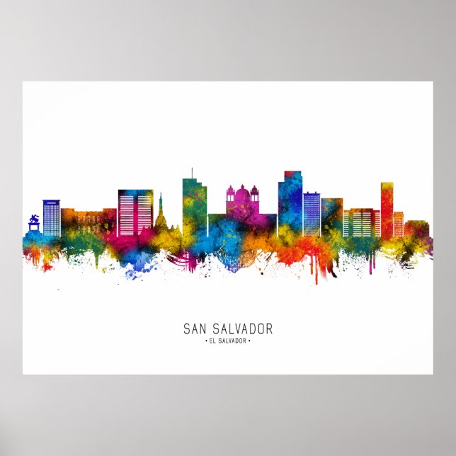 San Salvador El Salvador Skyline Poster (Framsidan)