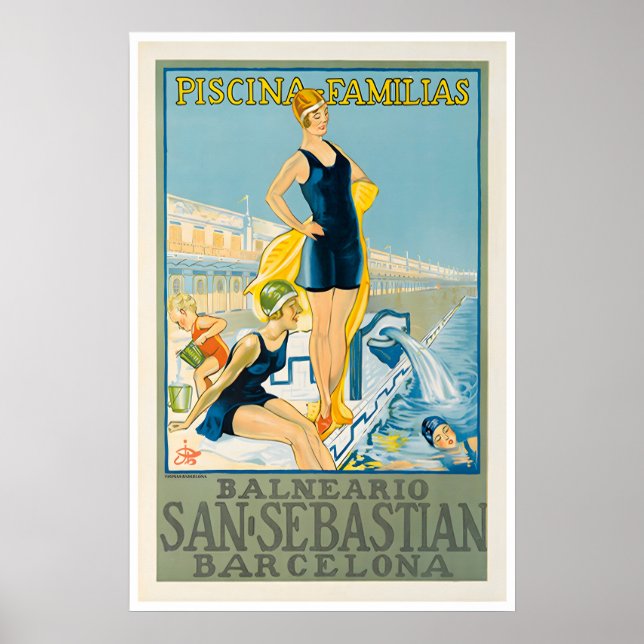 San Sebastian Art Retro Barcelona Resa Poster (Framsidan)