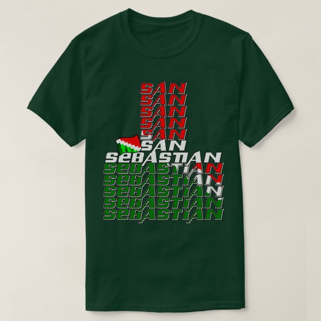 San Sebastian Cascade text 3 T Shirt (Design framsida)