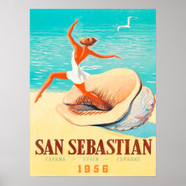 San Sebastian, kvinna kommer från en snäcka Poster
