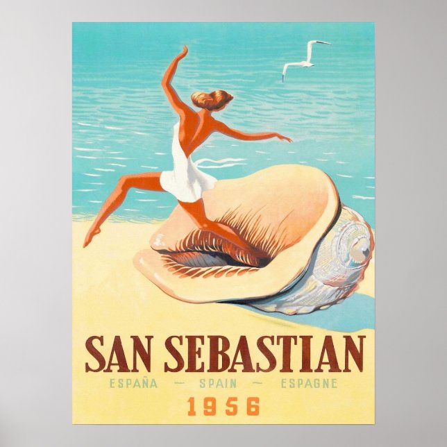 San Sebastian, kvinna kommer från ett skal Poster (Framsidan)