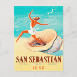 San Sebastian, kvinna kommer från ett skal Vykort