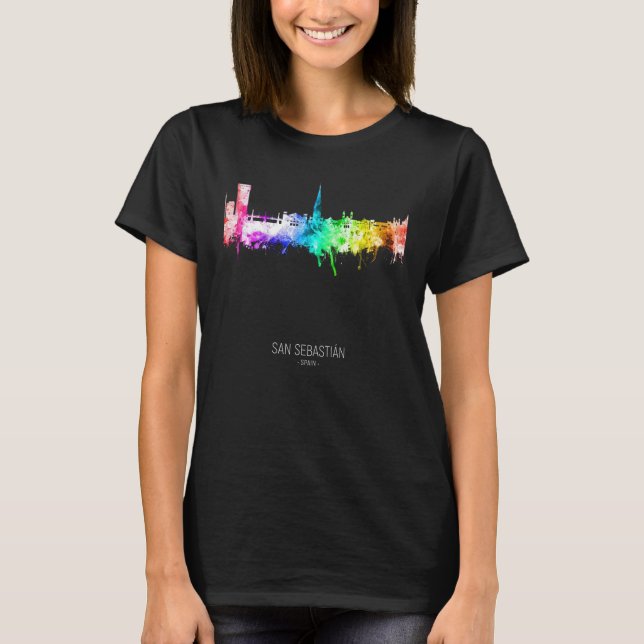San Sebastian Skyline Skyscrapers T Shirt (Framsida)