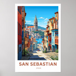 San Sebastian Spain Travel Skriv ut Poster