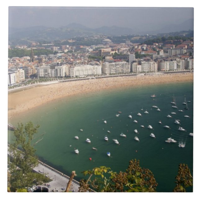 San Sebastian, Spanien. Den baskiska staden San Kakelplatta (Framsidan)
