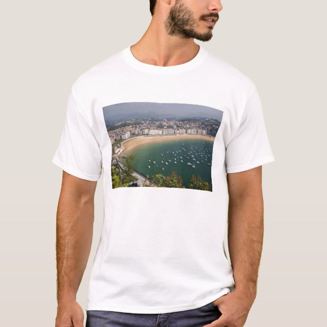San Sebastian, Spanien. Den baskiska staden San Tee Shirt (Framsida)