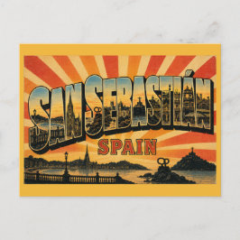 San Sebastián Spanien La Concha-bukten Vykort