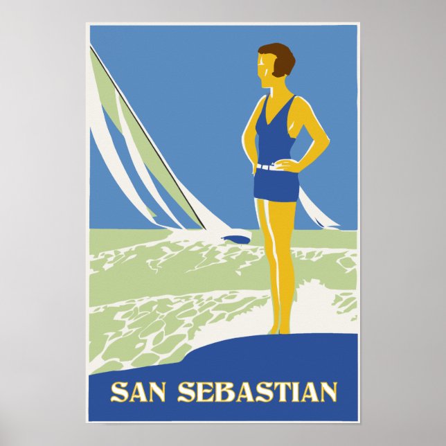 San Sebastian, vektorkonstretro, liten Poster (Framsidan)